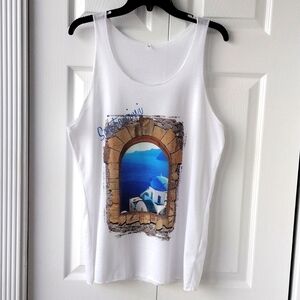 Santorini Greece Tank Top Size Large